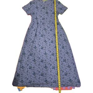 Vintage CMI Floral Maxi Dress M Made in USA Blue Cottagecore Prairie Boho Cotton